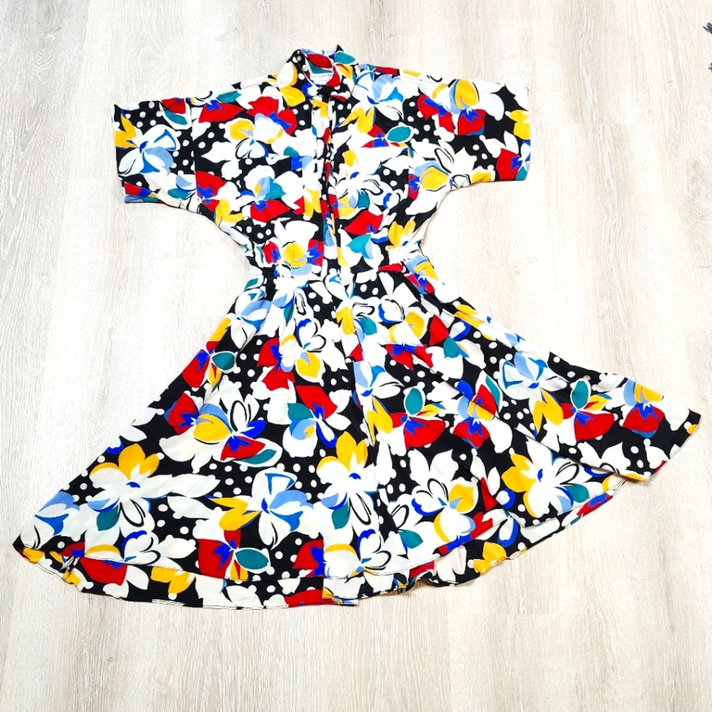 Vintage Cadaz silk floral dress size 4